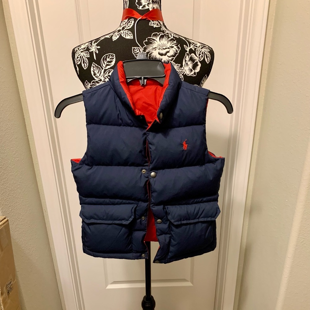 Boys Polo by Ralph Lauren reversible down vest navy/red